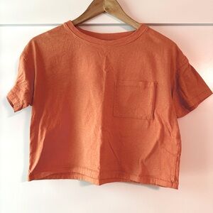 Everlane ReCotton Cropped pocket T-shirt in Melon, size XS